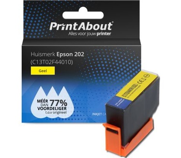 PrintAbout Huismerk Epson 202 (C13T02F44010) Inktcartridge Geel