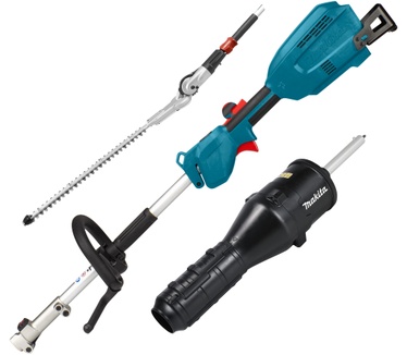 Makita DUX18ZX1NX LXT 18 V accu combisysteem, zonder accu's en lader, inclusief trimmer, bladblazer en heggenschaar opzetstukken