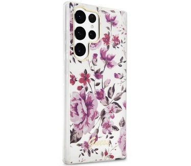 Guess Flower Back Case Samsung Galaxy S23 Ultra (S918) - Wit Wit