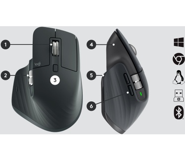 Logitech MX Master 3 for Business Grafiet (met Bolt-ontvanger)