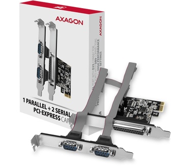 Axagon PCEA-PSN PCIe-Adapter mit 1x Parallel-+ 2x Seriell-Ports - ASIX AX99100
