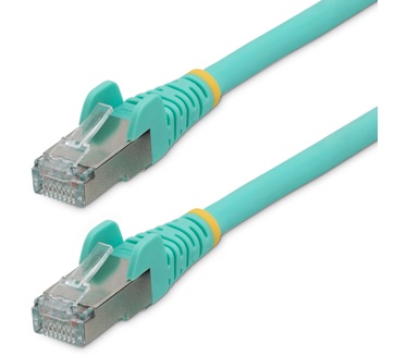Startech.com 50cm CAT6a Ethernet Kabel, Aqua, Low Smoke Zero Halogen (LSZH), 10GbE 500MHz 100W PoE++ Snagless RJ-45 S/FTP Netwerk Patch Kabel met Trekontlasting, Fluke Tested/ETL