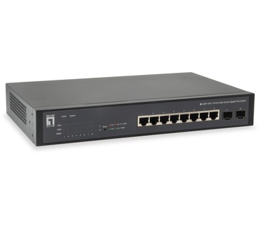 LevelOne 10-Port Web Smart Gigabit Switch, 2 x Gigabit SFP