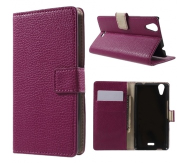 Kees Lederlook Portemonnee Hoesje Wiko Rainbow Lite - Roze