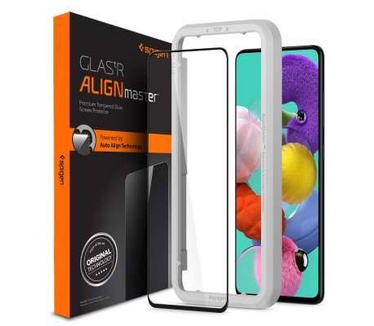 Spigen Samsung Galaxy A51 AlignMaster Full Cover Glass met Montage Frame - Zwart