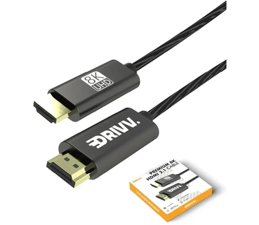 DRIVV . Premium 8K HDMI 2.1 CABLE Antraciet