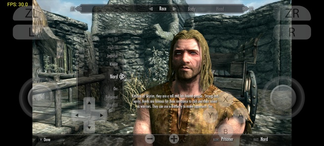 The Elder Scrolls V: Skyrim op Android via Yuzu