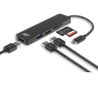 ACT USB-C 3 ports hub with card reader