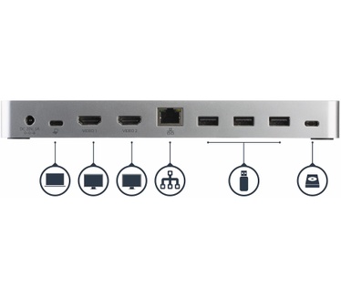 Startech.com Dual-Monitor USB-C docking station met MST 5x USB 3.0 poorten