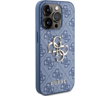 Guess 4G Metal Logo Back Case - iPhone 15 Pro Max (6.7") - Blauw Blauw