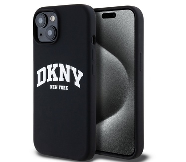 DKNY Silicone Arch Logo Back Case - iPhone 15 Plus (6.7") - Zwart Zwart