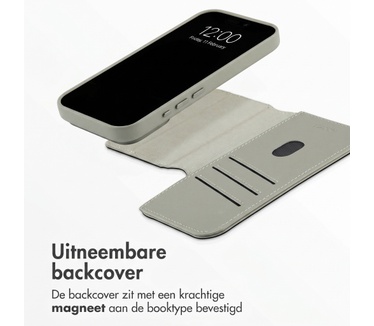 Accezz Leather Bookcase 2-in-1 met MagSafe voor de Apple iPhone 18 Pro Max / 17 Pro Max - Light Grey