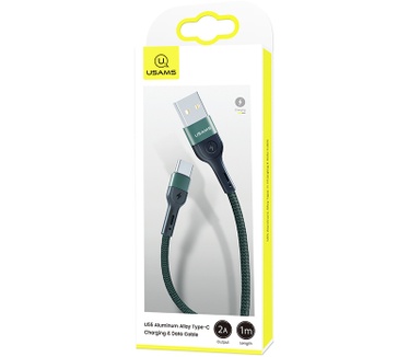 Usams U55 Gevlochten USB Type-C Kabel (100cm) - Groen