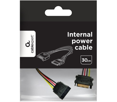 Gembird SATA, 0.3 cm Geel, Zwart