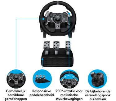 Logitech G920 Driving Force Aluminium, Zwart