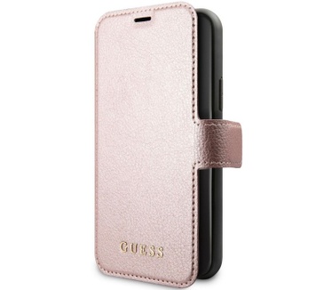 Guess Iridescent Book Case - Apple iPhone 11 (6.1") - Roségoud  Rosé Goud