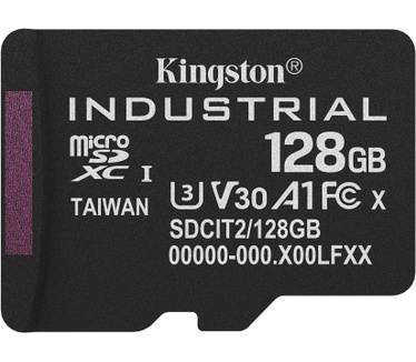 Kingston 128GB microSDXC Industrial C10 A1 pSLC-kaart + SD-adapter