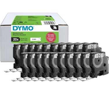 Dymo DYMO originele D1 labels | Zwarte Tekst op Wit Label | 12 mm x 7 m | zelfklevende etiketten voor de LabelManager labelprinters | 20 stuks | gemaakt in Europa