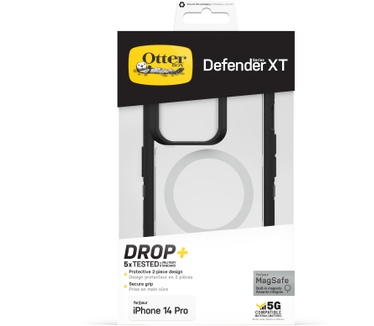 Otterbox OtterBox Defender XT-hoes voor iPhone 14 Pro met MagSafe, schokbestendig, valbestendig, ultrarobuust, 5x getest volgens militaire standaard, Black Crystal