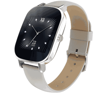 Asus Zenwatch 2 (leren band) Zilver (Bruin, Zilver)