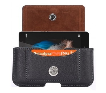 qMust Huawei P8 Lite Classic Pouch met riemlus (Black)