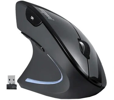 Perixx Perimice-713L Ergonomische muis, verticaal, draadloos, voor linkshandigen, 6 toetsen, TMS-preventie