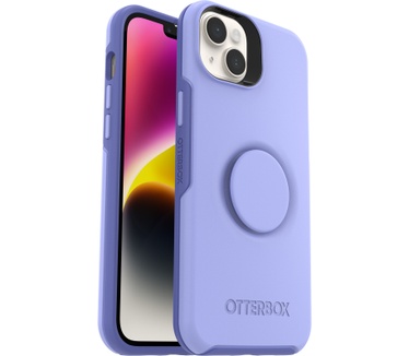Otterbox OtterBox Otter+Pop Case voor iPhone 14 Plus, Schokbestendig, Valbestendig, Beschermhoes met PopSockets PopGrip, 3x getest volgens militaire standaard, Antimicrobieel, Periwink
