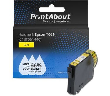 PrintAbout Huismerk Epson T0614 (C13T061440) Inktcartridge Geel