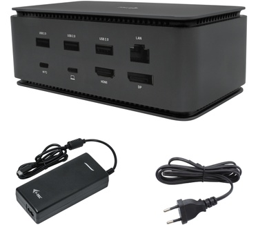 i-tec USB4 Metal Docking station Dual 4K HDMI DP with Power Delivery 80 W + i-tec Universal Charger 112 W