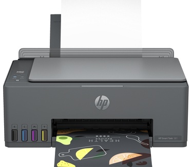 HP HP Smart Tank 581 All-in-One Printer, Home and home office, Print, copy, scan, Wireless; High-volume printer tank; Print from phone or tablet; Scan to PDF