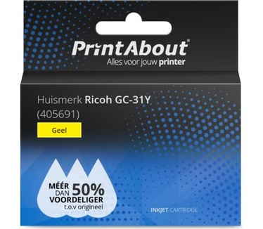 PrintAbout Huismerk Ricoh GC-31Y (405691) Inktcartridge Geel