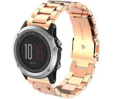 qMust Metalen armband voor Garmin Fenix 3 / Fenix 3 HR - Rose Goud