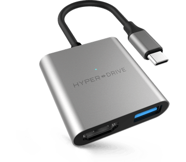 Hyper 3-in-1 USB-C Hub with 4K HDMI space gray