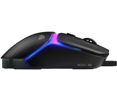 Glorious Glorious Gaming - bekabelde gamingmuis Model D3 - Ultralicht 57 g, optische knoppen met klikrate van 130M, 30K DPI BAMF 3.0-sensor, 750 IPS-tracking, 50G-versnelling, ondersteunt elk griptype - Zwart