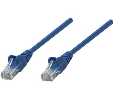 Intellinet Network Patch Cable, Cat6, 0.25m, Blue, Copper, S/FTP (cable foiled/twisted pair - all three pairs wrapped in braid shield), LSOH / LSZH (Low Smoke, no Halogen), PVC, RJ45 Male to RJ45 Male, Gold Plated Contacts, Snagless, Booted