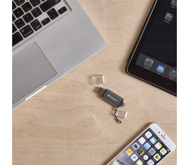 Verbatim iStore &#8216;n&#8217; Go Dual 32GB Grijs