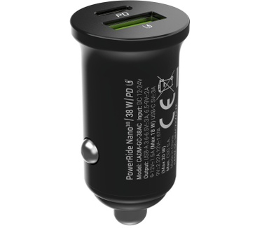 Green Cell GC CADM-GC-38AC - USB-Ladegeraet 38 W 1x USB-C USB-A schwarz