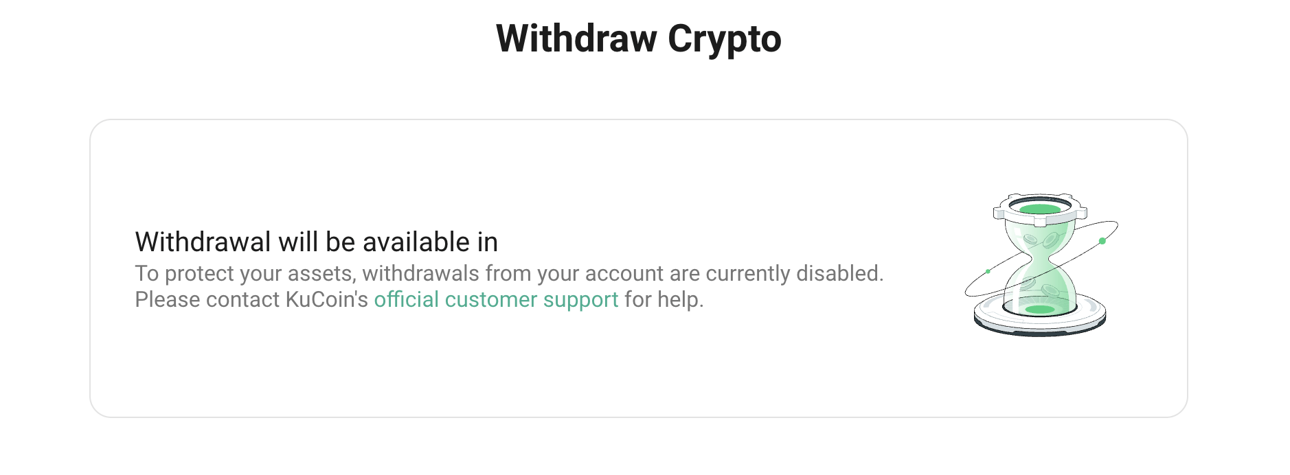 Kucoin withdrawal suspended - Cryptocurrencies - GoT