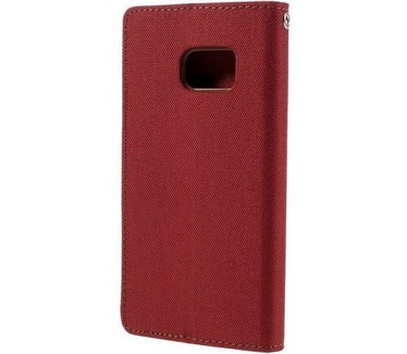 Mercury Canvas Diary Wallet Case voor Samsung Galaxy S7 - Rood Rood