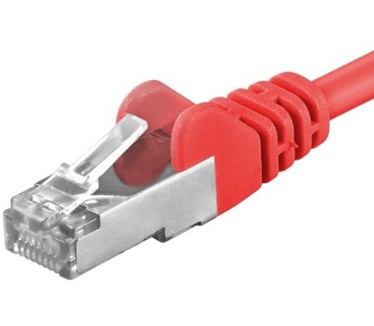 PremiumCord Patch kabel S-FTP Cat6a 5m cervena