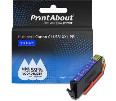 PrintAbout Huismerk Canon CLI-581XXL PB Inktcartridge Foto-blauw Extra hoge capaciteit