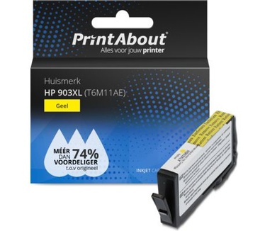 PrintAbout Huismerk HP 903XL (T6M11AE) Inktcartridge Geel Hoge capaciteit