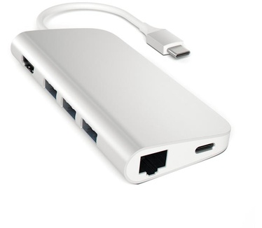 Satechi Type-C Multi-Port Adapter 4K with Ethernet Zilver