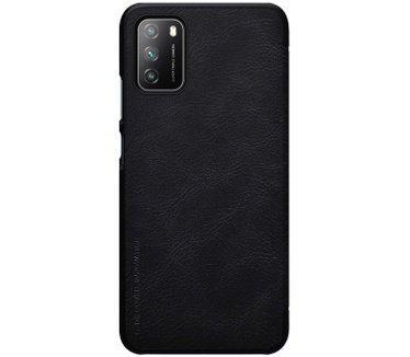 Nillkin Qin PU Leather Book Case voor Xiaomi Poco M3 - Zwart Zwart