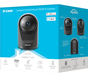D-Link Compact Full HD Pan & Tilt Wi‑Fi Camera DCS‑6500LH