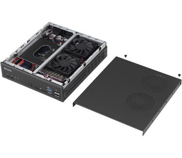 Shuttle XPC slim Barebone XPC slim DQ170 Sockel 1151 Core i7/i5/i3 2X DDR3L 1600 1XSATA/SSD Chip Q170 4in1-CR HDMI 2XDP USB2/3 2xRJ45 schwarz