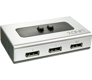 Lindy 2 Port 4K DisplayPort Switch - Video/Audio-Schalter - 2 x DisplayPort - Desktop (38411)