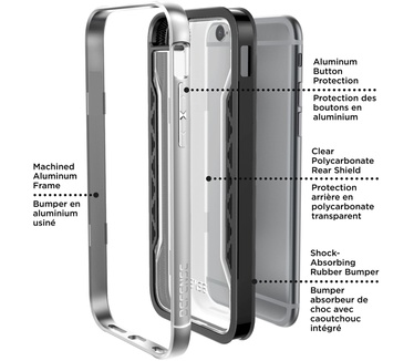 X-Doria Defense Shield cover - zilver - voor Apple iPhone 6/6S