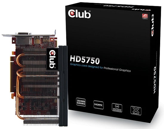Club3D passief gekoelde Radeon HD 5750