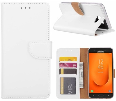 Luxe Lederen Bookcase hoesje voor de Samsung Galaxy J7 Prime 2 - Wit (Samsung Galaxy J7 Prime 2) Wit